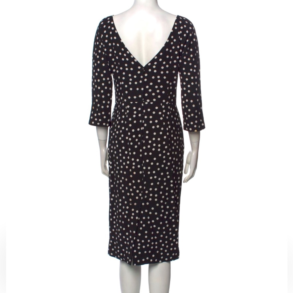 Dolce & Gabbana Black Polka Dot Long Sleeve Midi Dress